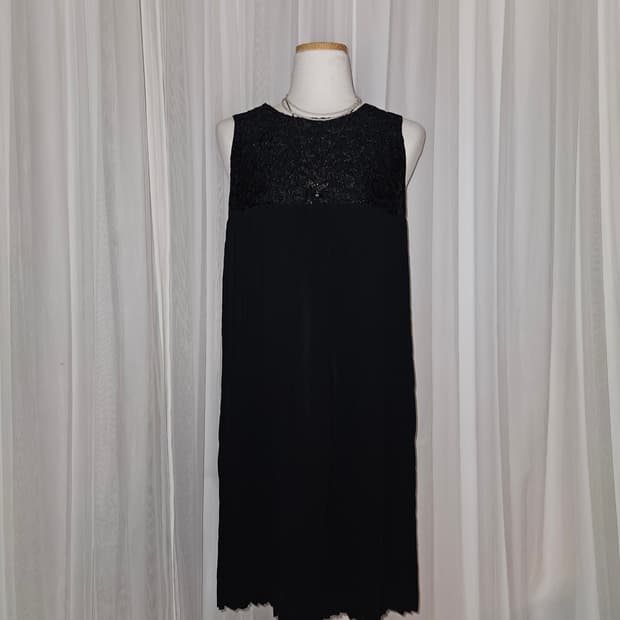 luiez 빈티지 블랙 자카드 플리츠 원피스 니혼진 공겜여주 히메갸루