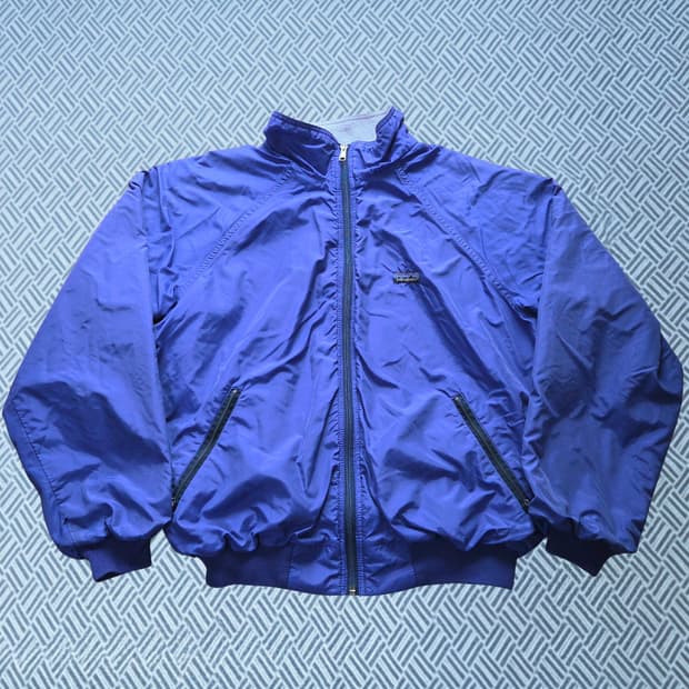 (XL)파타고니아 80s Usa 블루/그레이 쉘 봄버 자켓