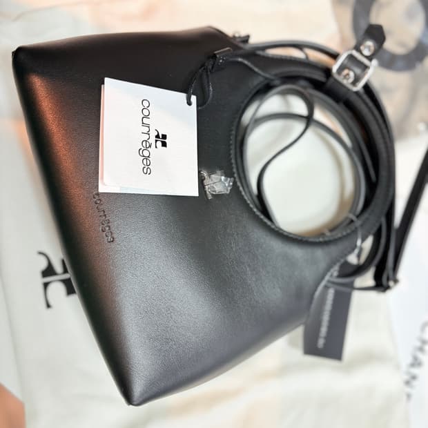 꾸레쥬  미니 홀리데이 레더백 블랙