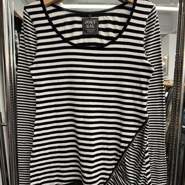 japanese vintage Joky Gal 스트라이프 롱슬리브