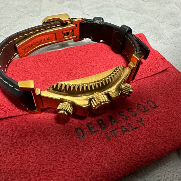 드바스크 앱송 유광골드 블랙레더