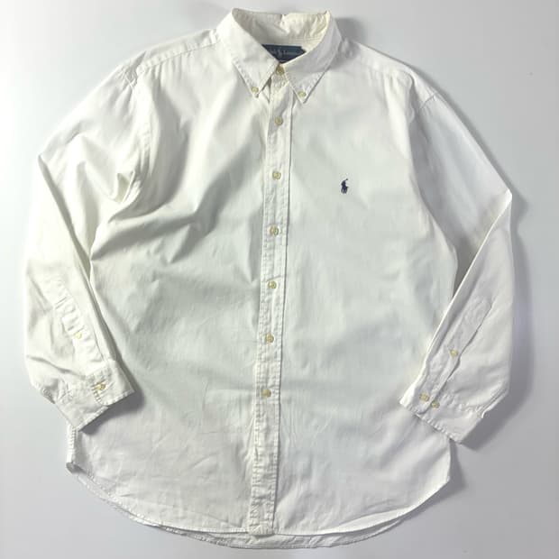 Polo  폴로 랄프로렌 자수 코튼 화이트 옥스퍼드 셔츠 
