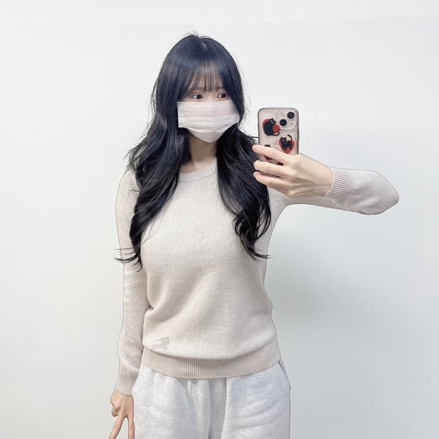 버버리 Burberry 캐시미어 니트 라일락