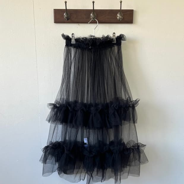 COeur 블랙 시스루 스커트