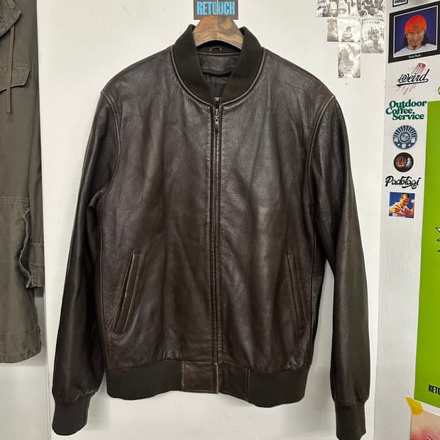 앤드류마크 다크브라운 램레더 봄버