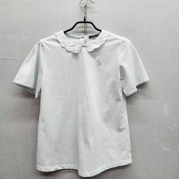 헤지스 로고 레이스 카라 반팔티 S