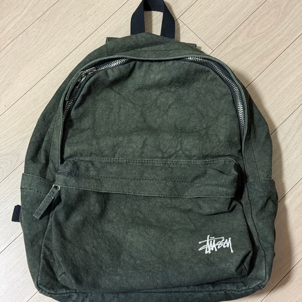 스투시 캔버스 백팩 워시드 블랙