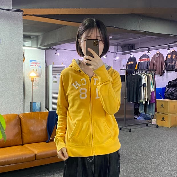 아베크롬비 앤 피치 18 옐로우 후드집업 B5200