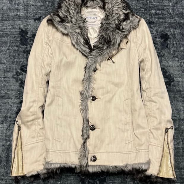 nicole club for men trimming fur jacket