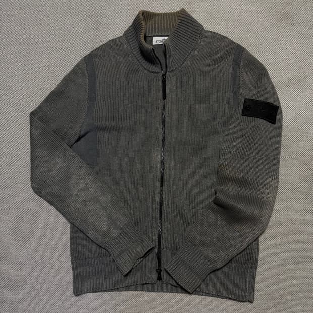 스톤아일랜드 블랙와팬 니트 집업 (정품)