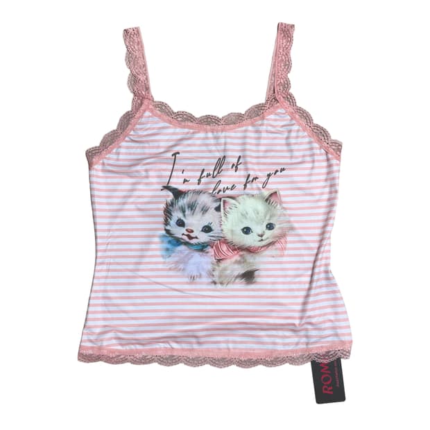 ROMWE y2k kitty lace sleeveless 
