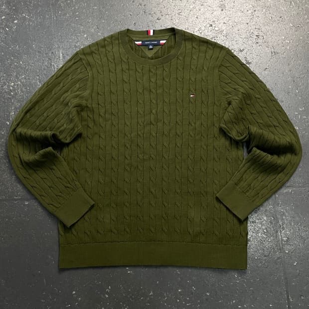 105 타미힐피거 꽈배기 니트 