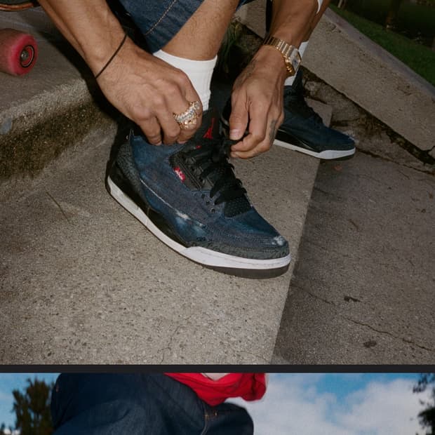 리바이스 x 조던3 인디고 앤 짐 레드 295 새상품