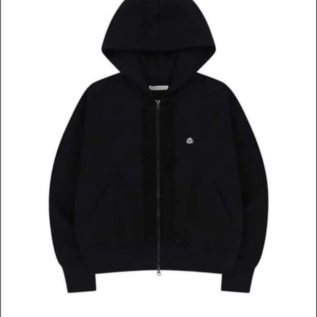 코이세이오 러플 후드집업 블랙