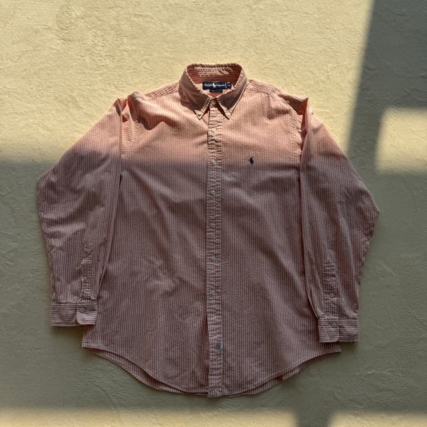 폴로 시어서커 긴팔 셔츠