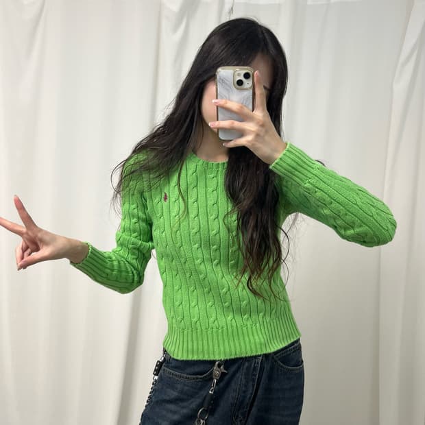 Polo light green knit