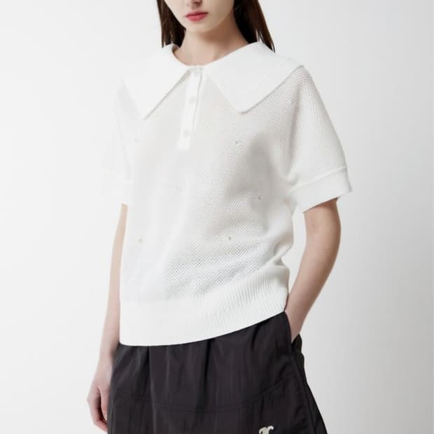 주크 (2024)와이드카라 진주꽃 반팔니트