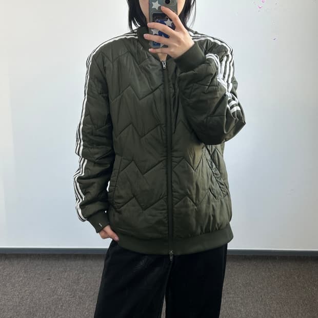 Adidas 아디다스 트랙탑 2-way 카키 누빔 자켓