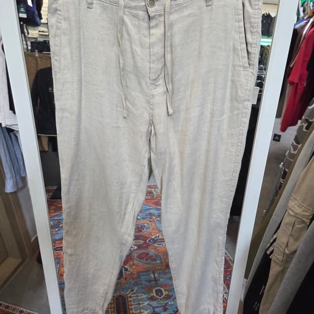 자라 아이보리 린넨 팬츠 xl
