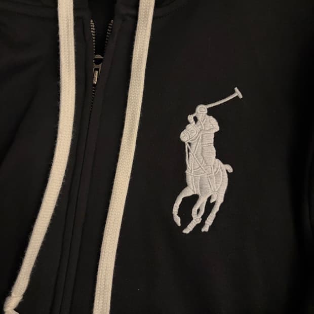 폴로 블랙 후드집업