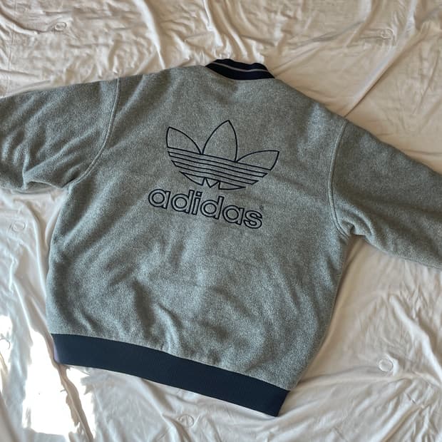 [adidas] 아디다스 플리스 아구점퍼 자켓 그레이 후리스바시티빈티지