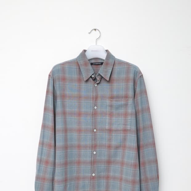 해칭룸 Museum Shirt Over Dyed Check Charcoa
