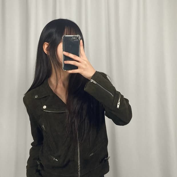 마뗑킴 램스킨 스웨이드 자켓