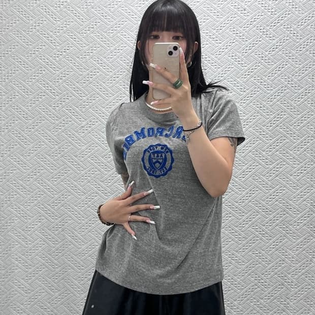 아베크롬비 빈티지 캐주얼 Y2K 레트로 반팔티 L C13834