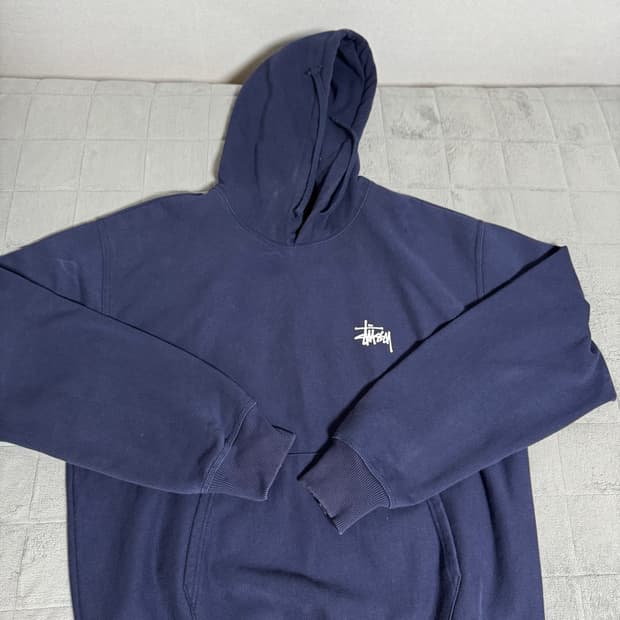 [XL]스투시 베이직 후드 네이비