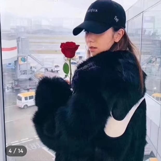 나이키x엠부쉬 리버시블 퍼자켓 블랙 S