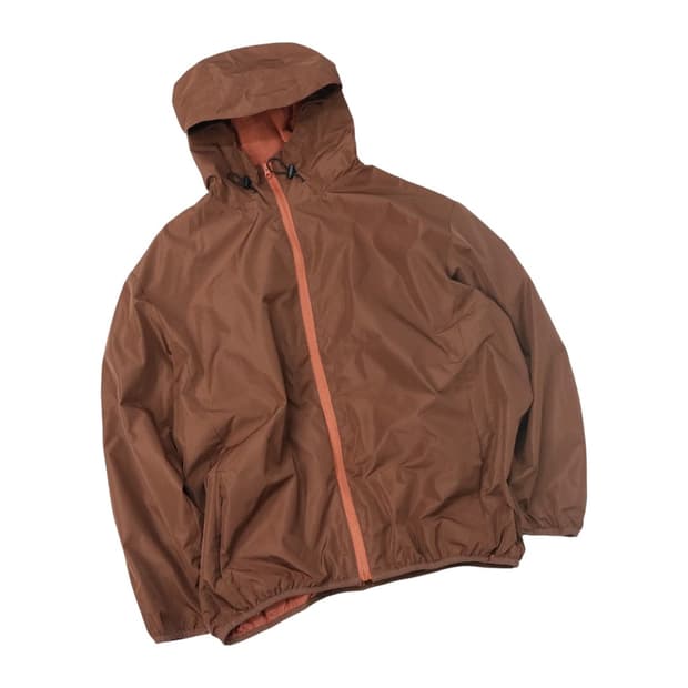 Aller Bien 스포츠 빈티지 브라운 기모 안감 후드 윈드브레이커