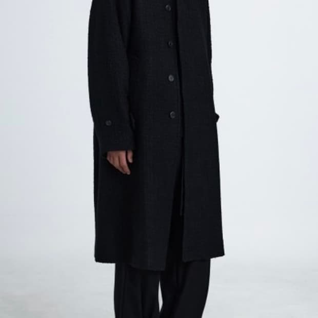 유스 21fw 트위드 코트 블랙 (M)