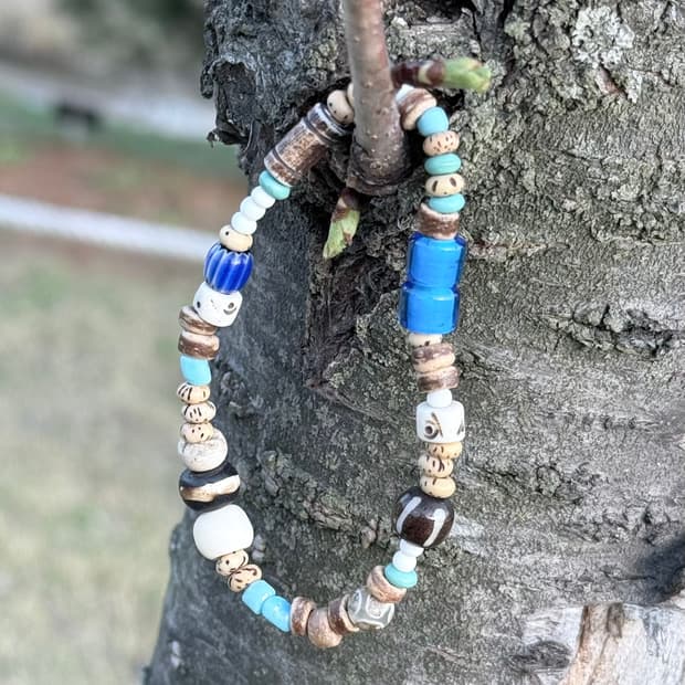 핸드메이드 빈티지무드 비즈팔찌