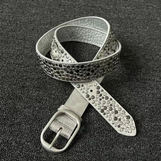 Vintage Silver Studded Punk Belt