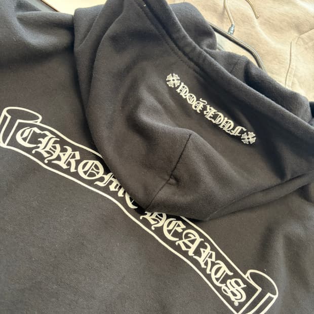 크롬하츠 스크롤 로고 퍽유 플리스 후드집업 XL