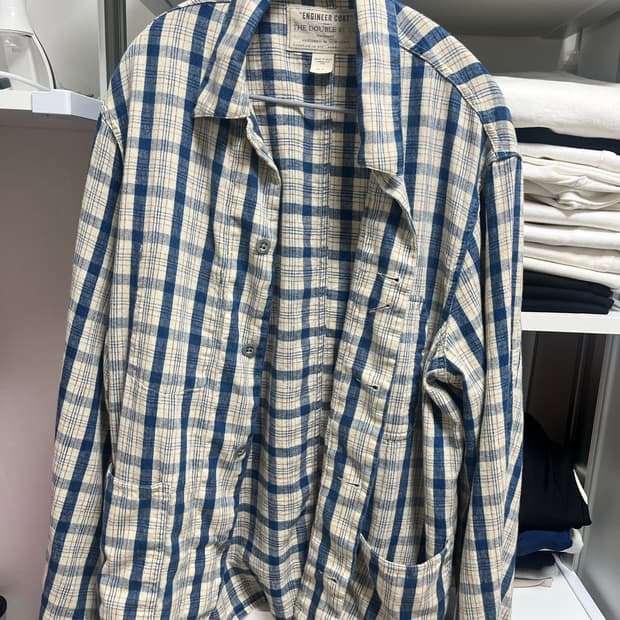 rrl 인디고 플레드 트윌 엔지니어 지켓