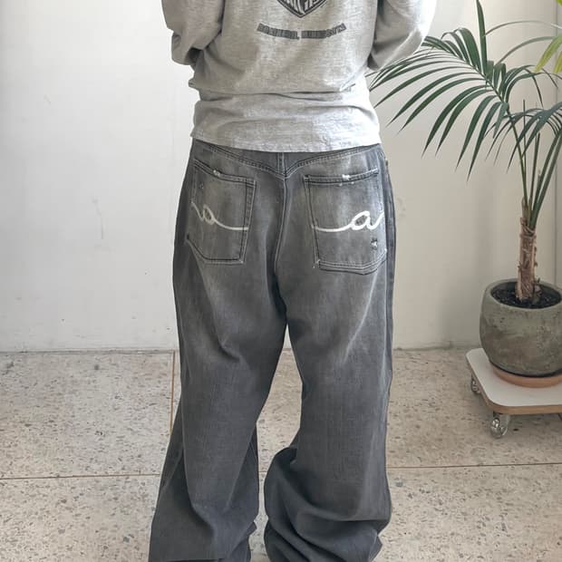 90s’빈티지 자수 힙합팬츠