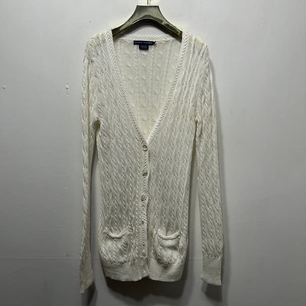 랄프로렌 폴로 여성 화이트 가디건 니트 S 