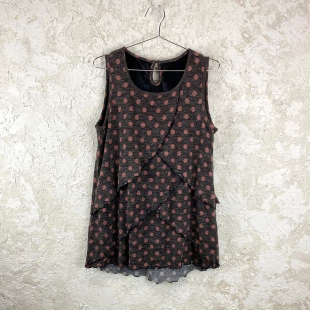 COMME UNE FEMME 폴카 도트 슬리브리스 원피스 드레스