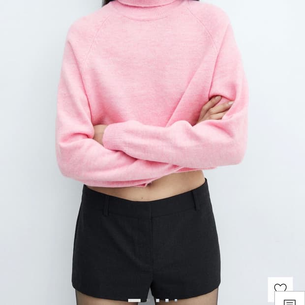 MANGO 딸기우유색 니트 M