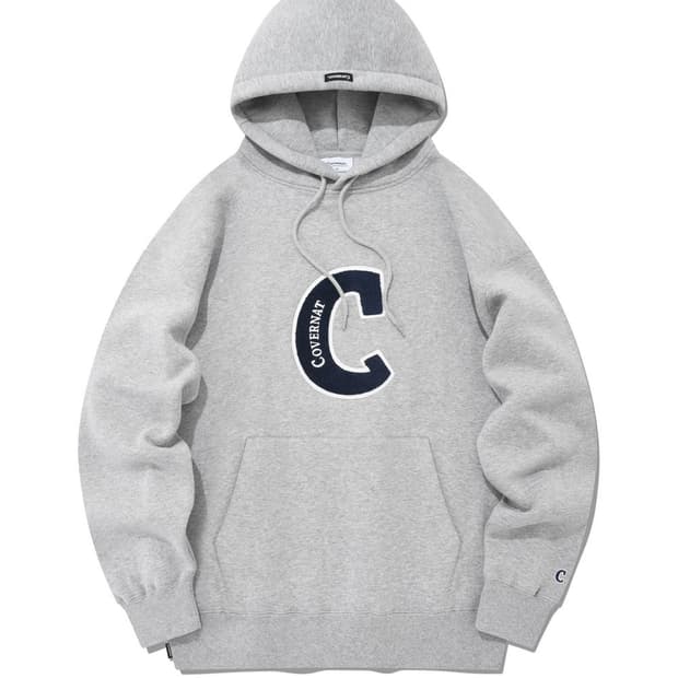 커버낫 C로고 기모 후드티 회색 M사이즈