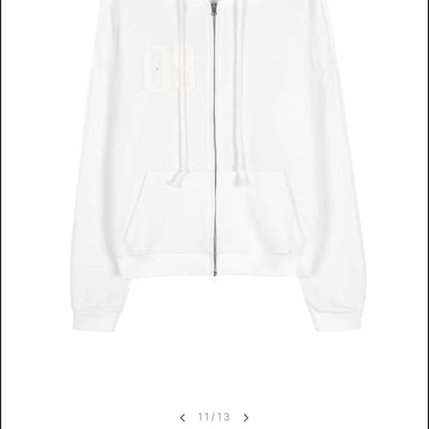 클리시어 09넘버링 후드집업 화이트 09 Numbering hooded