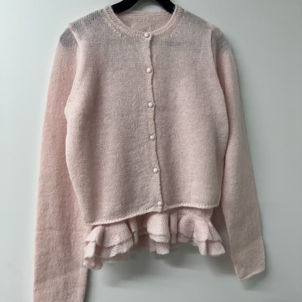 포에토 핑크 니트 뷔스티에 가디건 세트(새상품)