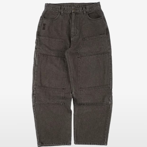 이알티알 ertr 로고 더블니 팬츠 브라운