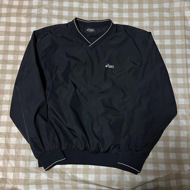 아식스 에센셜 브이넥 웜업 100 V넥 바람막이 긴팔