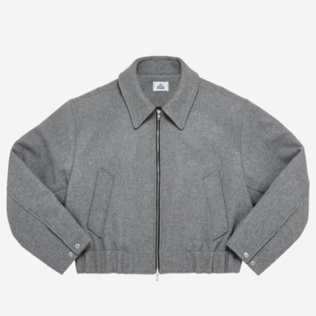 [L]MJD 울 크롭 자켓 멜란지 그레이