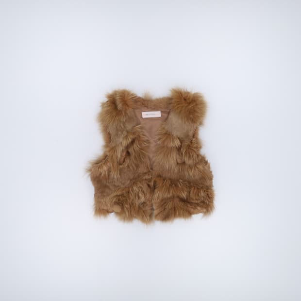 66 올리브핫스텁 여우토끼털 퍼 조끼 0323H1