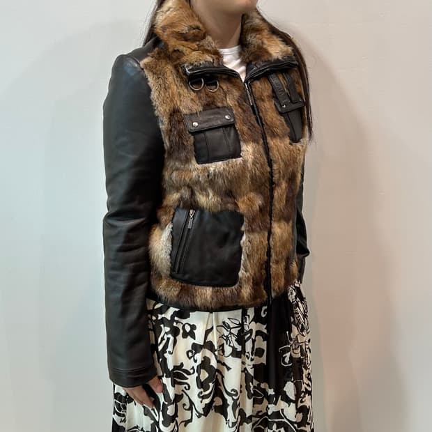 브라운 리얼퍼 양가죽자켓