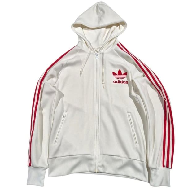 105) adidas 아디다스 레드라인 화이트 플락 후드집업