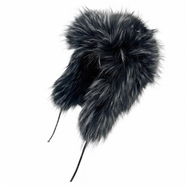Black Faux Fur Trapper Hat
